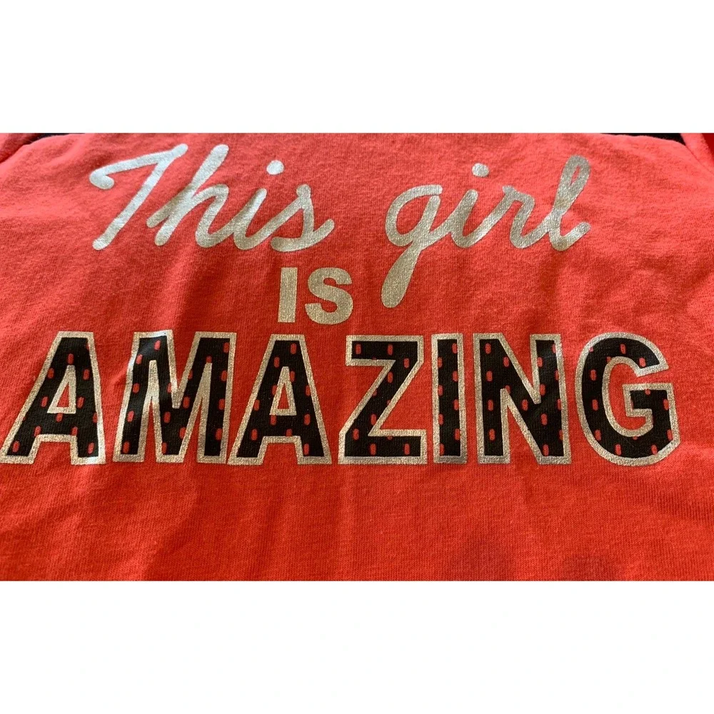 RBX 2 Piece Set Athletic Outfit Girls Neon Coral Black Silver New with Tags 6X